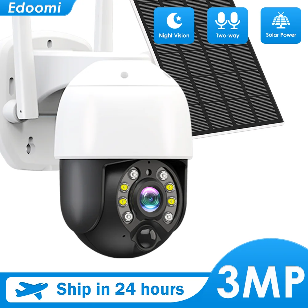 

3MP Security Protection Mini 4G Sim Surveillance Cam Solar Panel Camera WiFiBattery Long Standby Icsee HD Video Monitor 4X Zoom