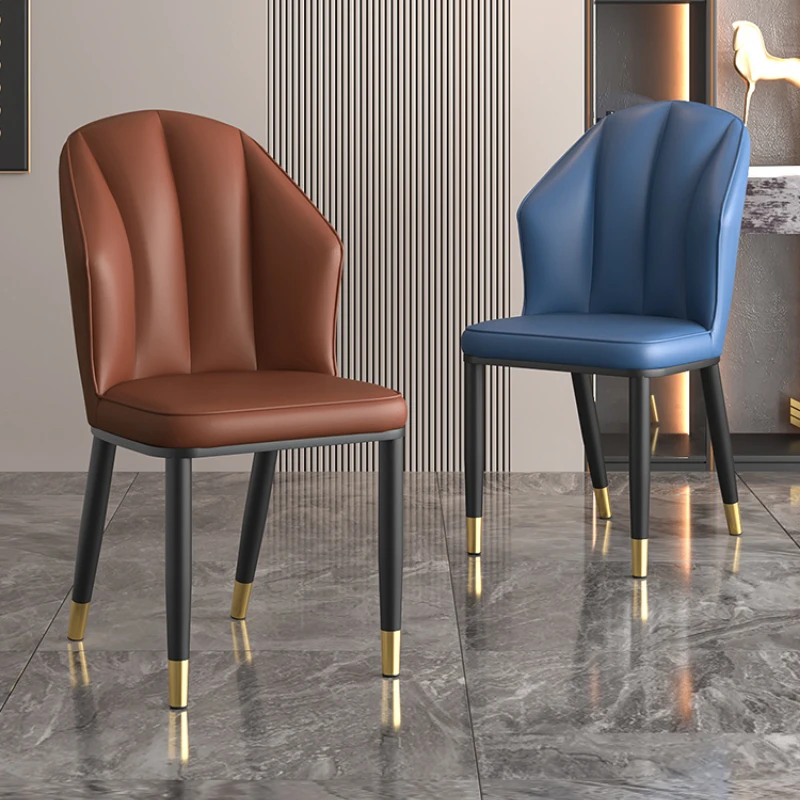 

Modern Luxury Dining Chair Nordic Backrest Simple Household Dining Chair Soft Bag Makeup Stool Free Transportation of Furniture