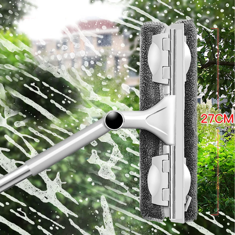 Фото Телескопический скребок GUANYAO с длинной ручкой, щетка для очистки стекла дюйма, с тканью для очистки №2