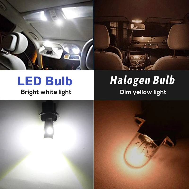 2 / 4 10 PCS клиновидная T10 W5W светодиодная лампочка Canbus 12V 5630 - 6SMD 7000K Белая внутренняя