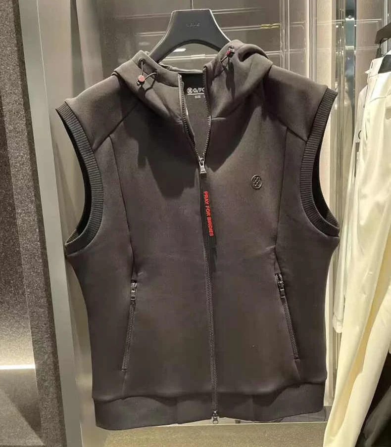

New autumn golf clothes men's Golf fashion slim zipper vest leisure sports vest jacket