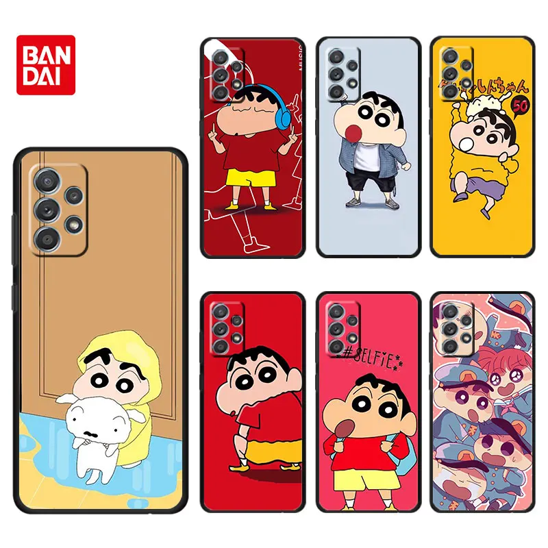 

Bandai Phone Case For Samsung Galaxy A12 A52 A51 A71 A72 A11 A13 A02s A02 A22 A32 A03 A41 A21s Cover Silicone Funda Shinchan Fun