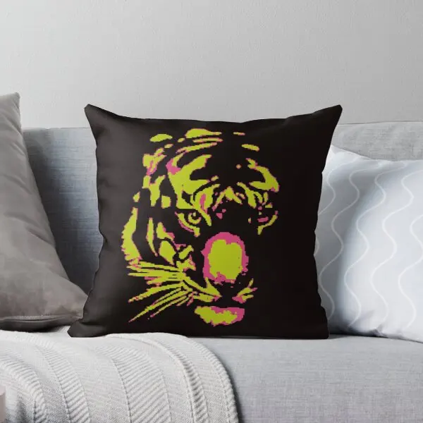 

Pixel Pop Tiger Face Printing Throw Pillow Cover Case Bed Decor Square Fashion Fashion Anime Sofa Car Soft Pillows not include