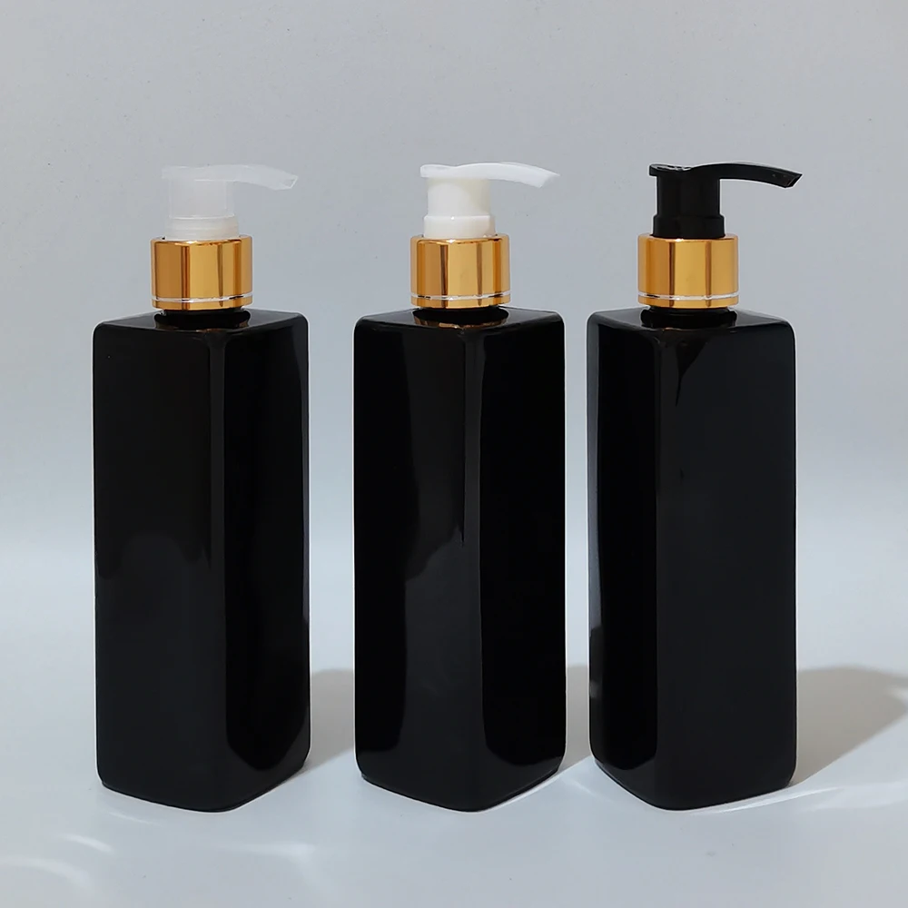 

30pcs 250ml Empty Gold Lotion Pump Square Bottles Cosmetic Container Liquid Soap Dispenser Refillable Shampoo Shower Gel Bottle