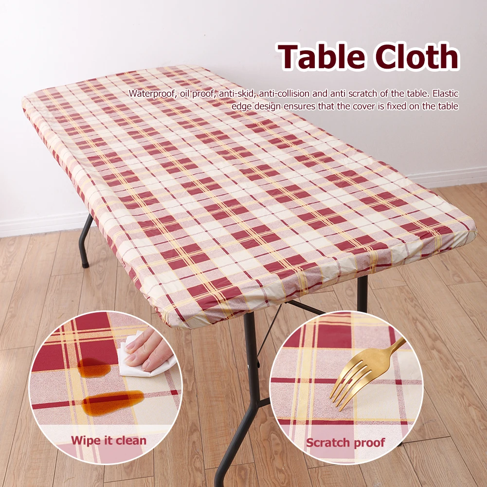 

Красная Шахматная обеденная скатерть устойчивая к царапинам Водонепроницаемая настольная скатерть домашняя немаркая для пикников барбекю вечеринок