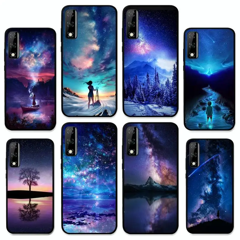 

Star Space Phone Case for Huawei Y 6 9 7 5 8s prime 2019 2018 enjoy 7 plus