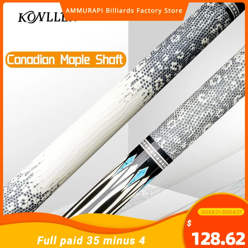 

KONLLEN Billiards Cue Pool Cue Tiger Everest Tip Leather Grip Stick Canadian Maple Shaft XTC Ferrule Billiards Cue