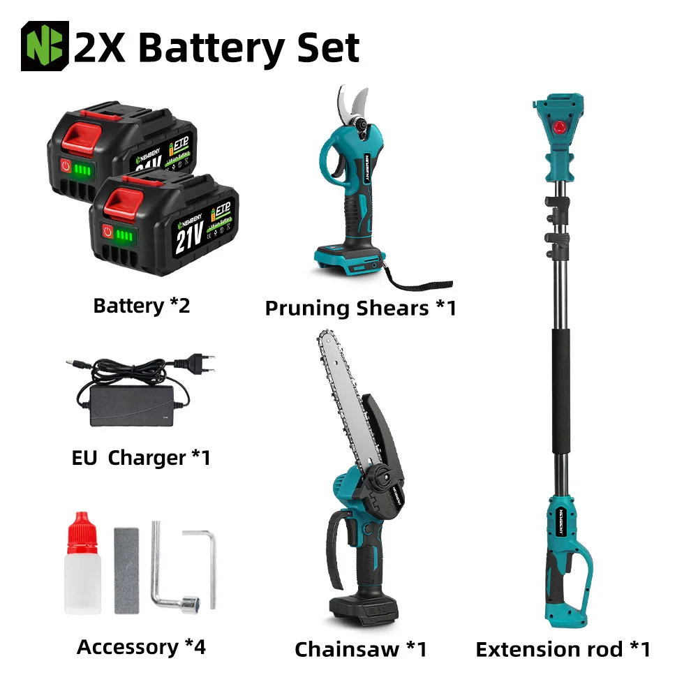 

NEWBENY Беспроводная электропила-ножницы 4-в-1 для обрезки веток