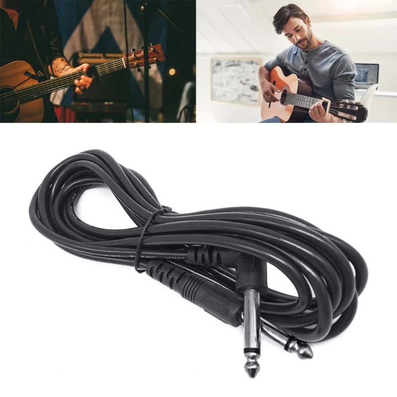 

Guitar Instrument Cable Straight to Right-Angled Gold Plated 6.35mm Guitar Cord, 3 Meter for Guitar Bass Keyboard Mixers