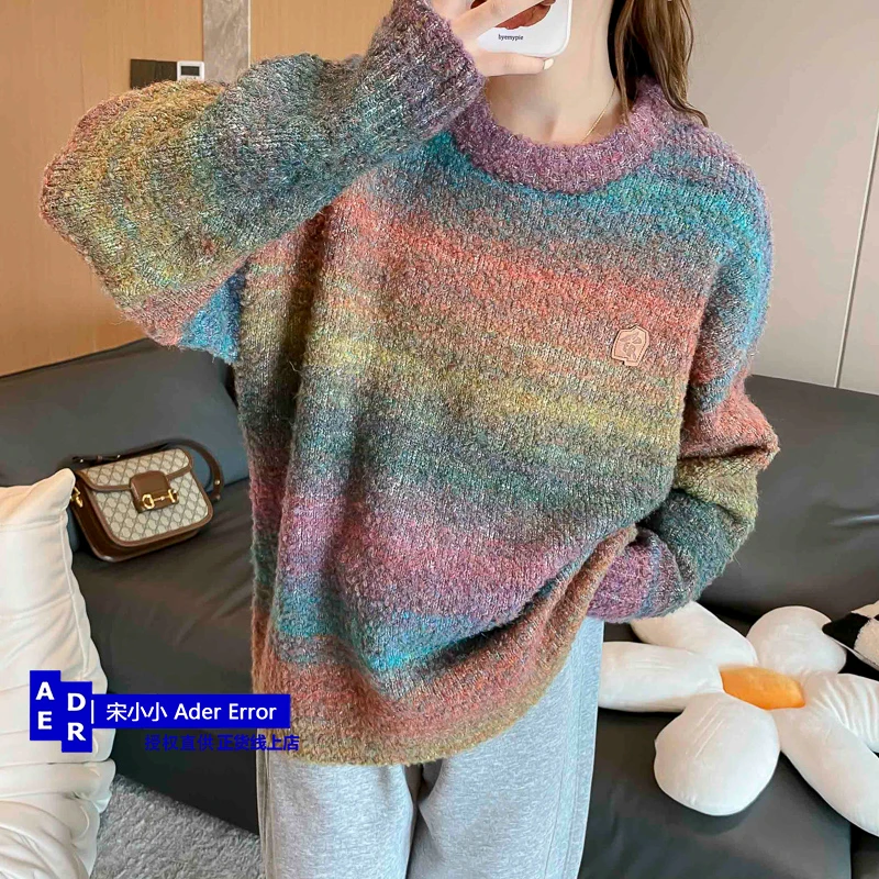 Korean High quality Sweater Autumn and Winter New Unisex Relaxed Gradual Change Round Neck Men's and Women's Woolen Knitwear