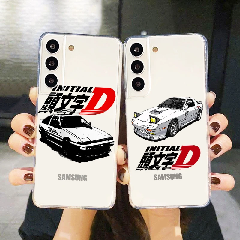 Anime Initial D AE 86 Racing For Samsung S22 S21 S20 FE Ultra Pro Lite S10 5G S10E S9 S8 Plus S7 Transparent TPU Phone Case