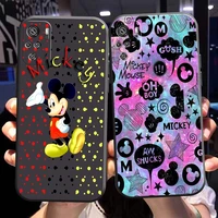mickey minnie mouse phone case for xiaomi redmi note 10 5g 10s 10t pro carcasa liquid silicon back black soft