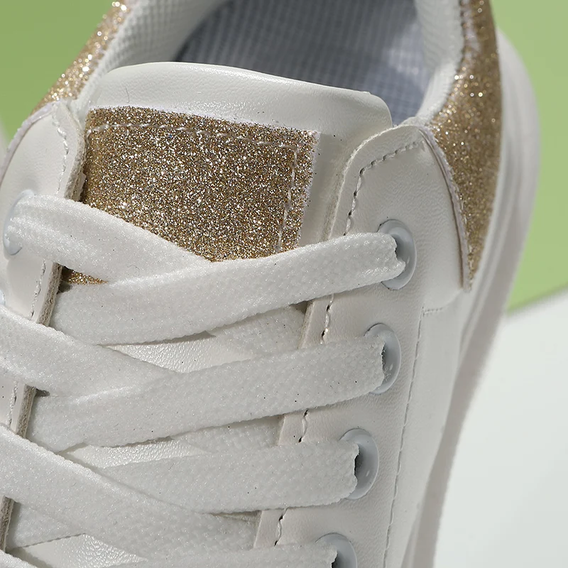 Women's Vulcanized Shoes Thick Sole Casual Flat Shoes 2023 Autumn New High Quality Lace up White Shoes Sports Shoes