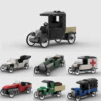 creative moc classic car model building blocks retro sport vehicle assemble bricks educational toys birthday gift for boy friend