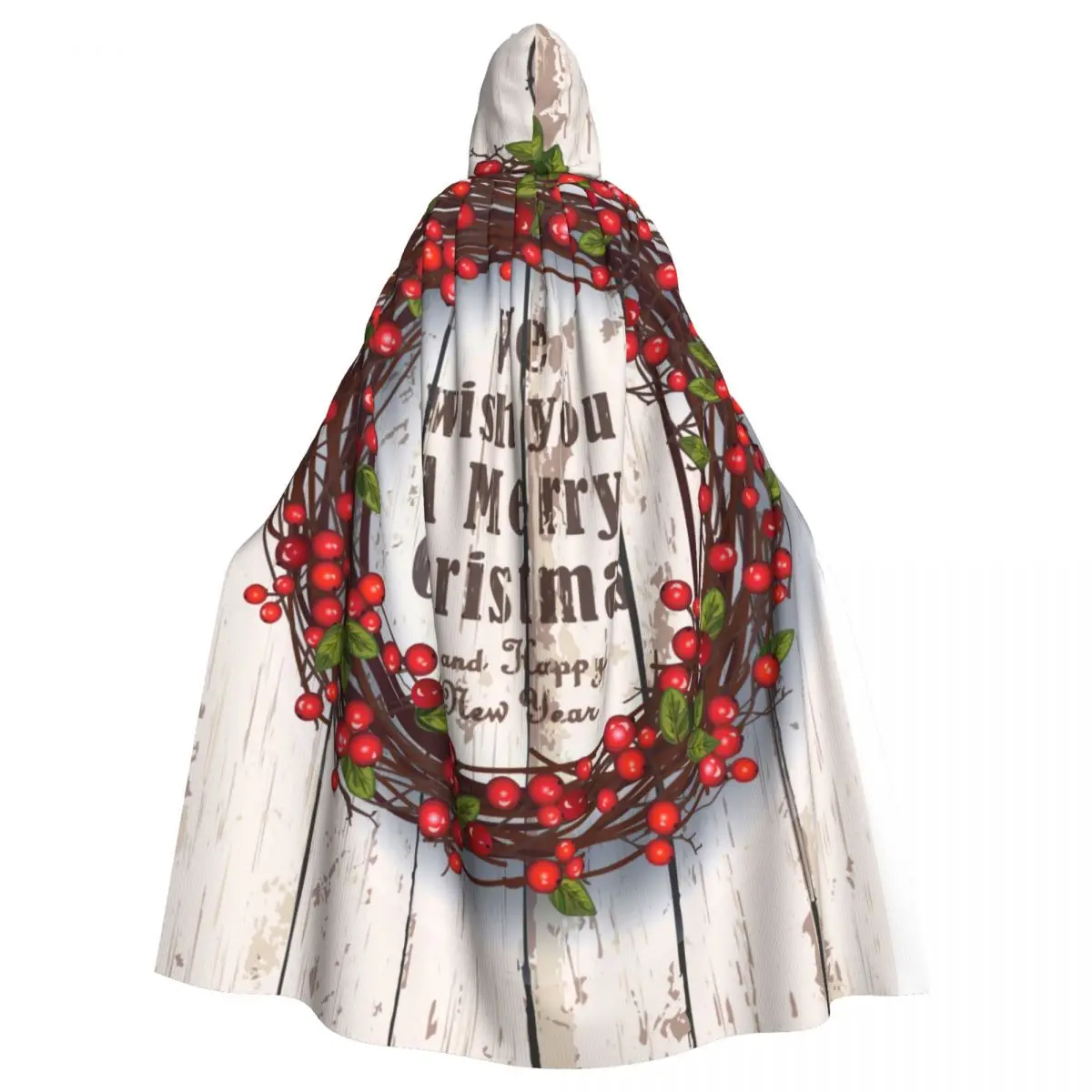 

Длинная накидка, Рождественский венок на деревенском деревянном плаще с капюшоном, пальто, осенние толстовки