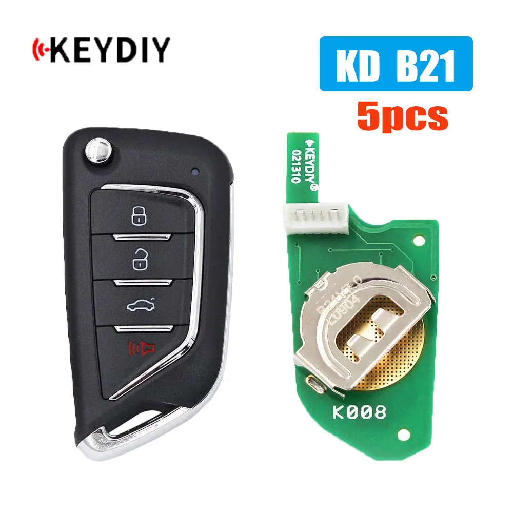 

5pcs/lot KEYDIY B21 Universal Remote Key for KD900 KD900+ URG200 Mini KD KD-X2 4 Button Multifunction KD Car Remote Control Key