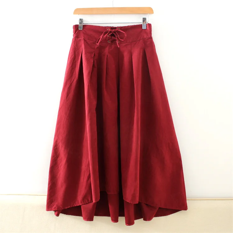

Japanese Style Red Skirt with Elastic Back Wasit