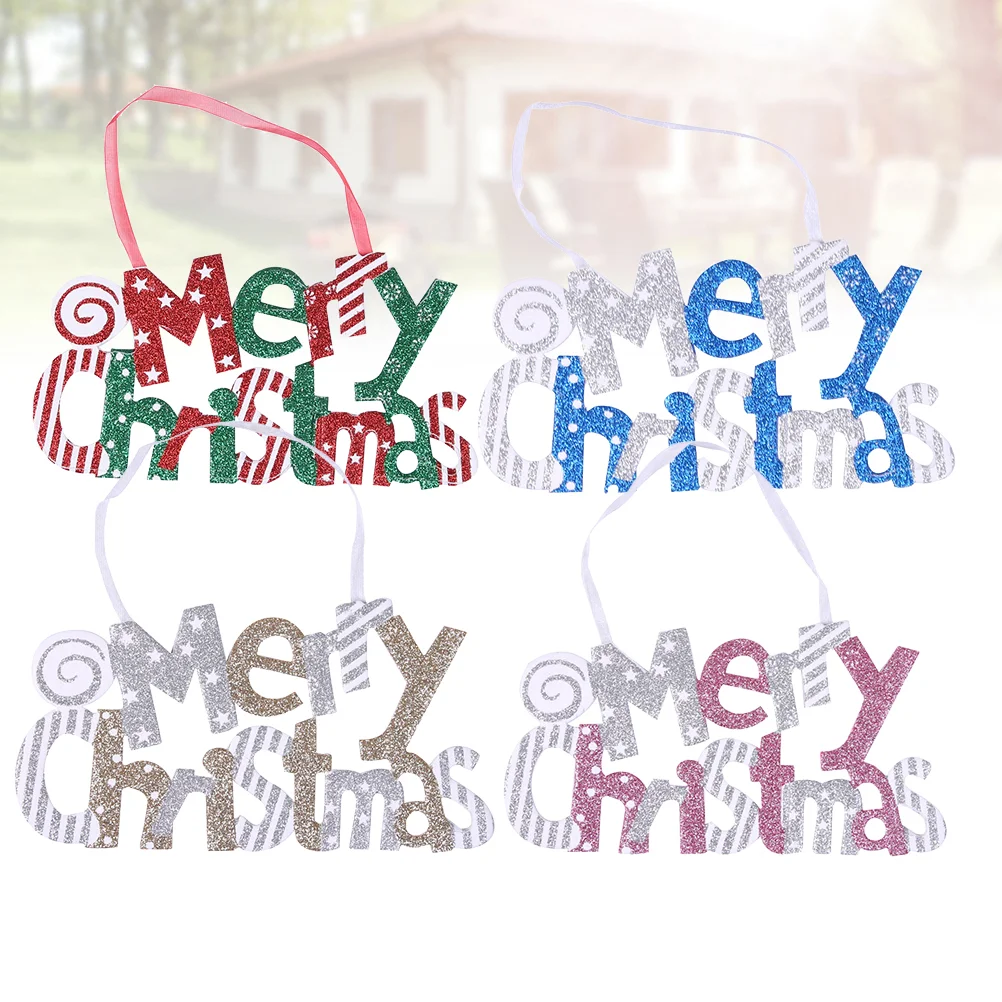

4pcs Hanging Sign Christmas Decorative Hanging Pendant Sign Accessary Hanging Decoration for Christmas Wreath