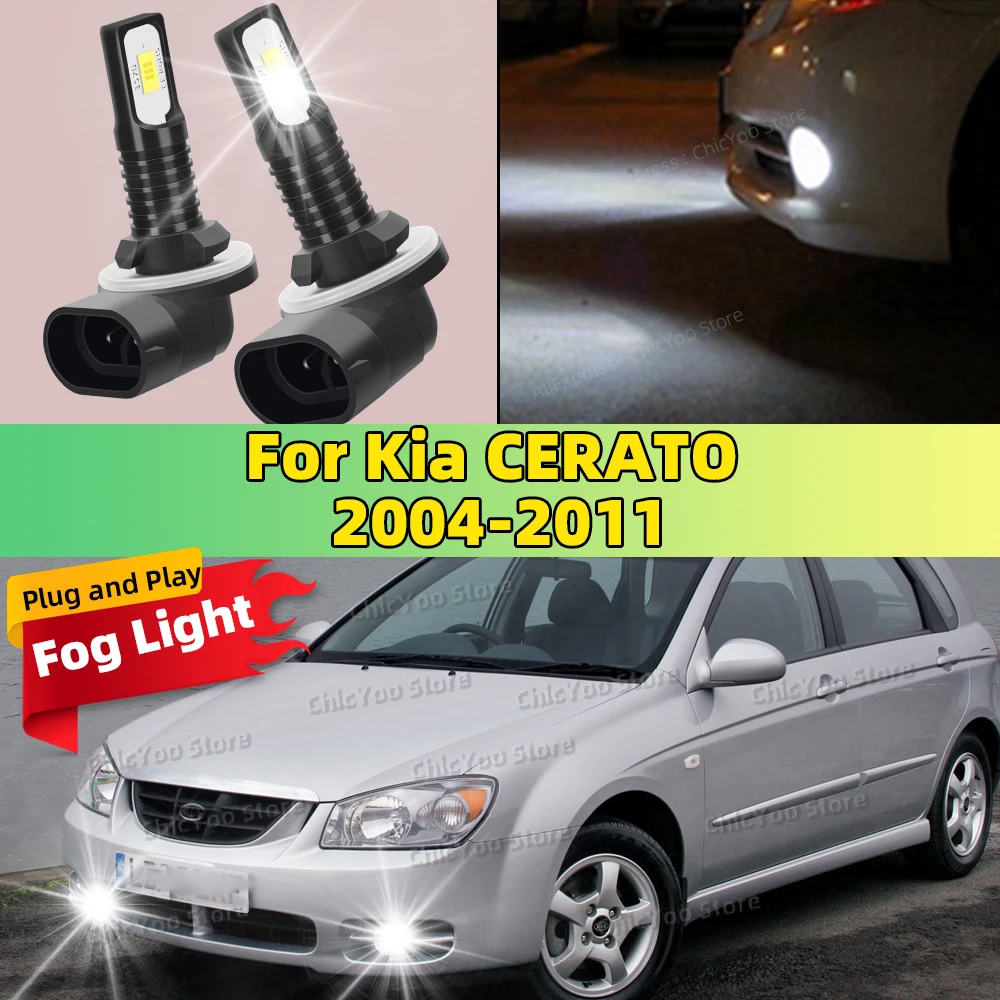 

Для Kia CERATO 2004-2011 2005 2006 2007 2008 2009 2010 2 шт. светодиодная лампа автомобиля передняя противотуманная фара 20000LM ультра яркая антибликовая лампа