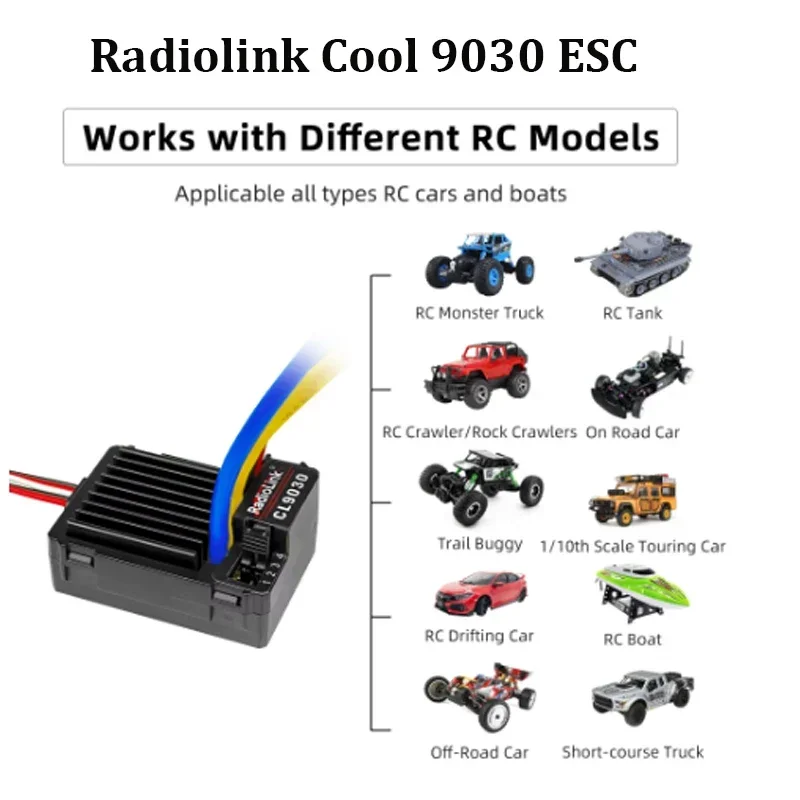 Фото Radiolink Future Flight Cool 9030 ESC 90A Матовый (2-4S) Водонепроницаемый Встроенный BEC 5A Выбор 5,5 В/7,5 В 1/10 RC Грузовики Танки Автомобиль №2