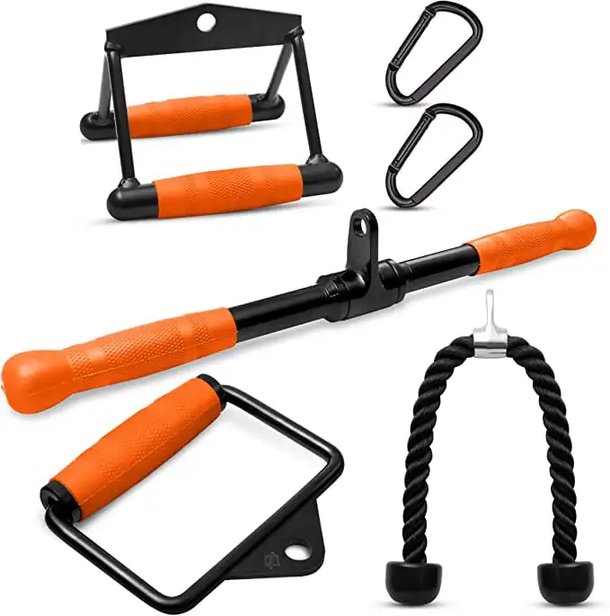 

Apollo Gym, Triceps Pull Down - Cable Attachment Set Accessories for Home Gym, LAT Pulldown Attachment Weight Fitness, Double S