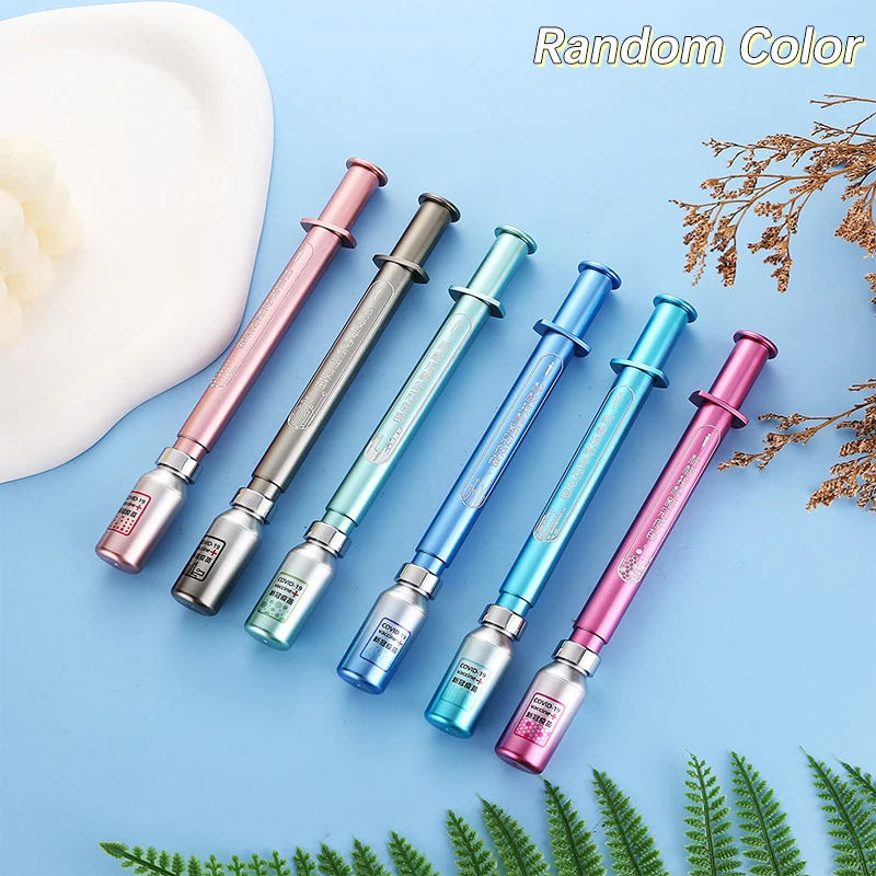 

1Pcs Creative Luminous Syringe Modelling Neutral Pen Gel Signature Pens Students Nurse Gift Stationery