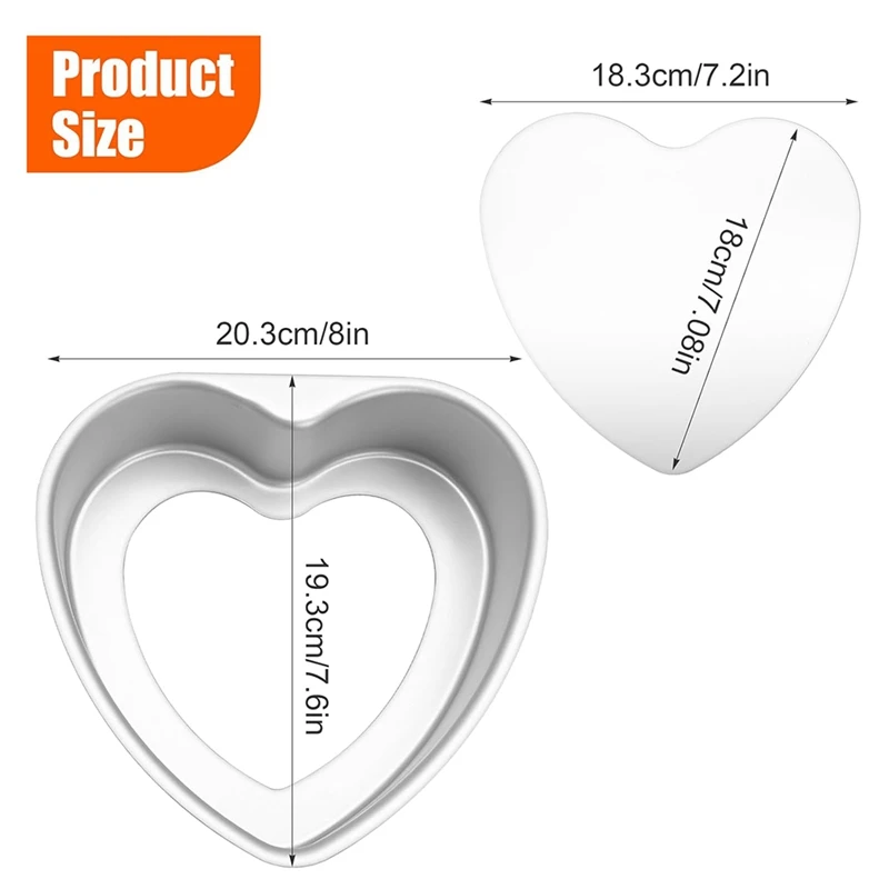 8-дюймовая форма для торта в форме сердца алюминиевая антипригарная выпечки