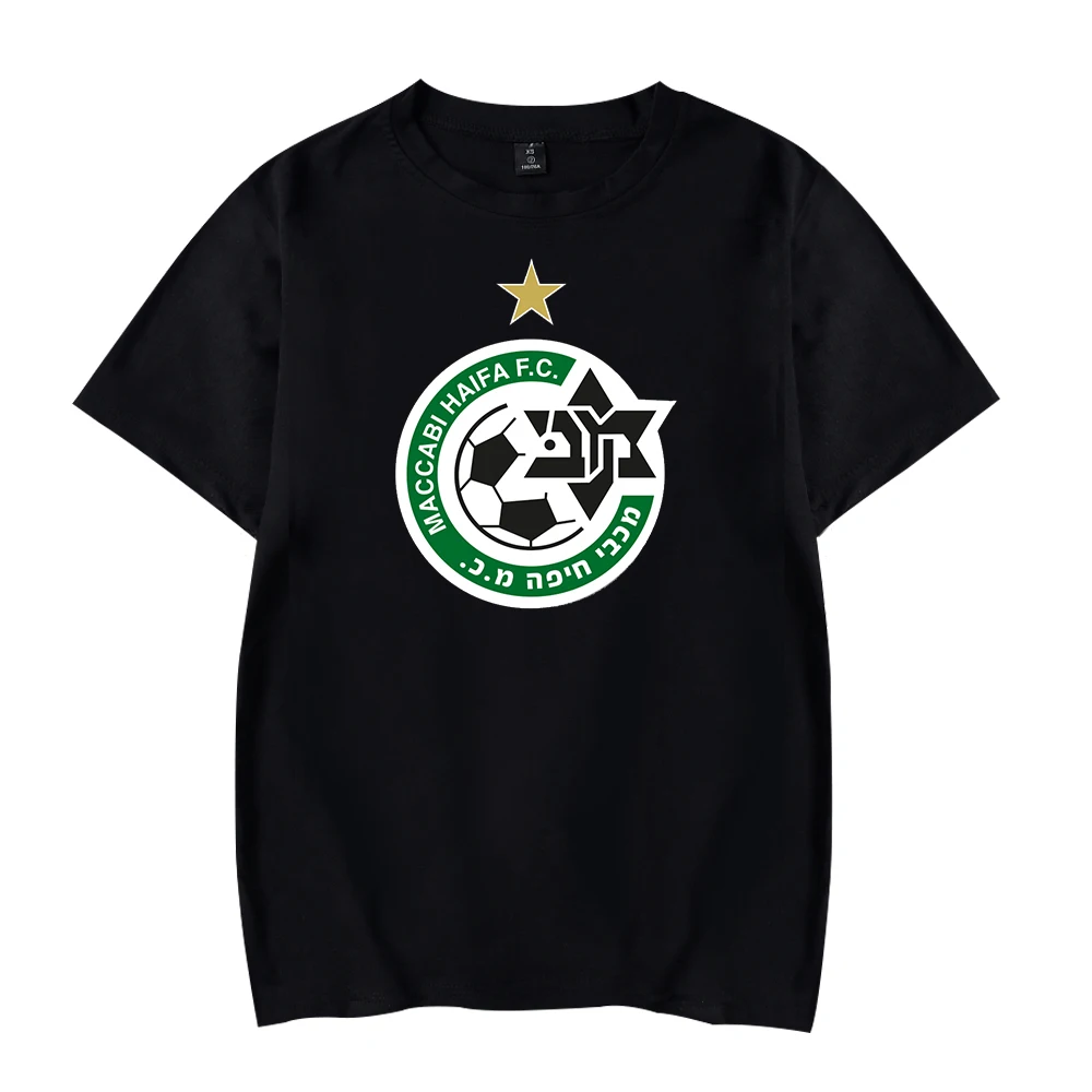 

Летняя мужская и женская футболка с принтом Maccabi Haifa модная черная футболка Свободная парная повседневная одежда подарок на день рождения т...