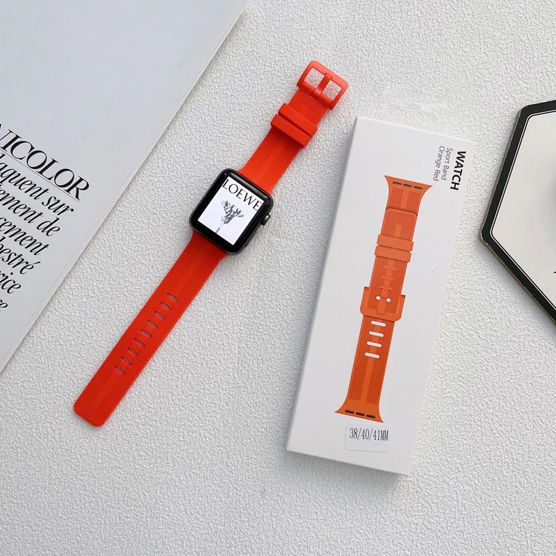 Silicone Strap For Apple Watch Band 38/40/41MM、42/44/45/49MM Sports smart watch accessories bracelet iwatch Ultra series7se34568