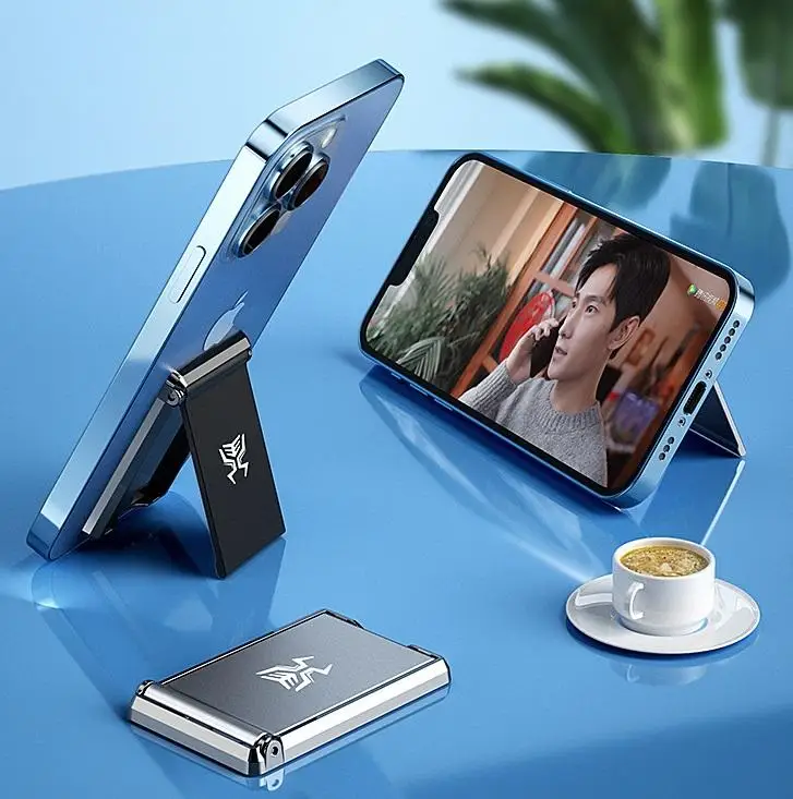 

Folding Mobile Phone Holder Creative Mini Support Frame Portable Lightweight Mobile Phone Stand With Triangular Tripod Rack Base
