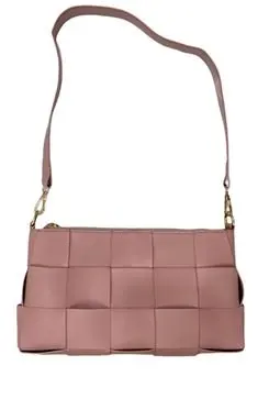 Women's Woven Faux  Shoulder Bag, Blush