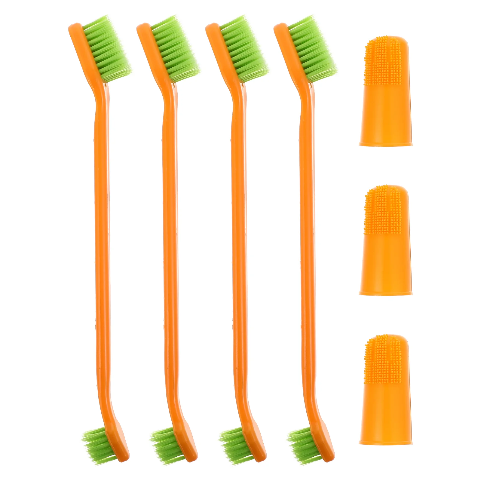 

1 Set Pet Toothbrushes Plastic Double-end Dog Cat Oral Mouth Cleaning Brushes