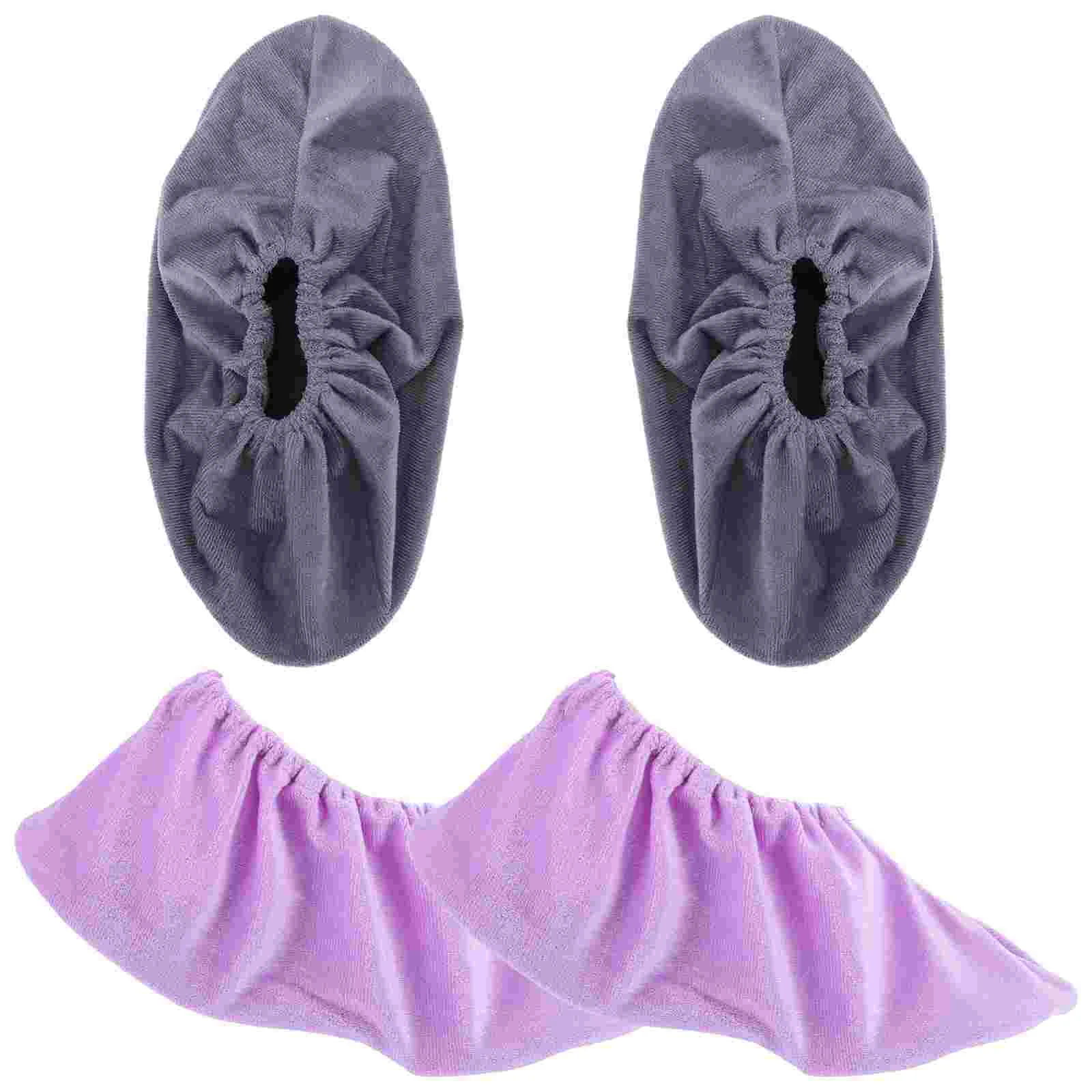 

2 Pairs Fleece Shoe Covers Outdoor Accessories Sports Household Thicken Accessories Supplies Protectors Flannel Child