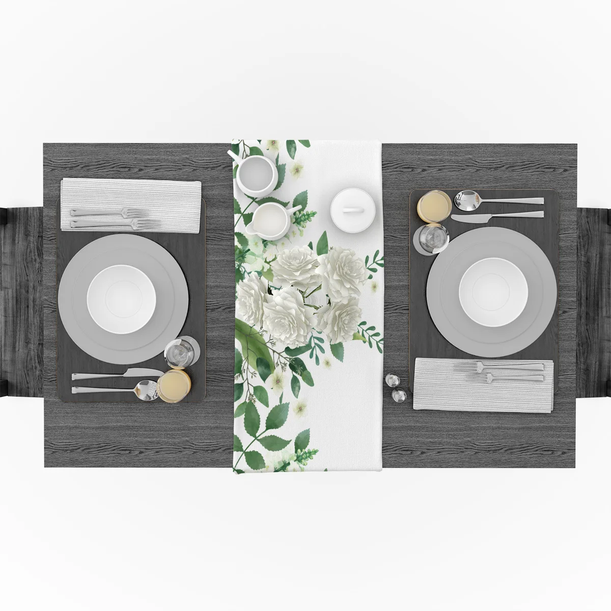 Скандинавская настольная дорожка с зелеными растениями современная для