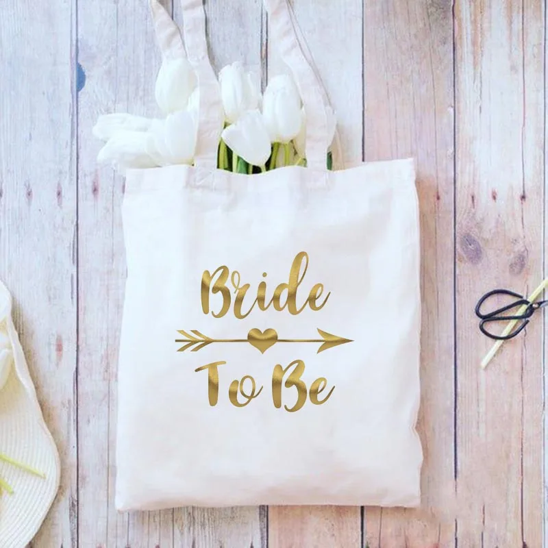 

2021 Ladies Shopping Bag Fashion Bachelorette Party Team Female Canvas Tote bag Shoulder Bags Reusable Eco Women travel Tote bag