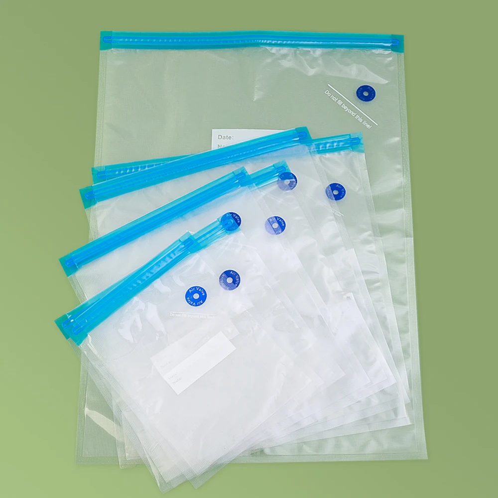 

Vacuum Sealed Food Bags 10pcs Food Storage Bag with Sealing Pump Household Food Sealer Air Valve Bag Sealing Small Large Size