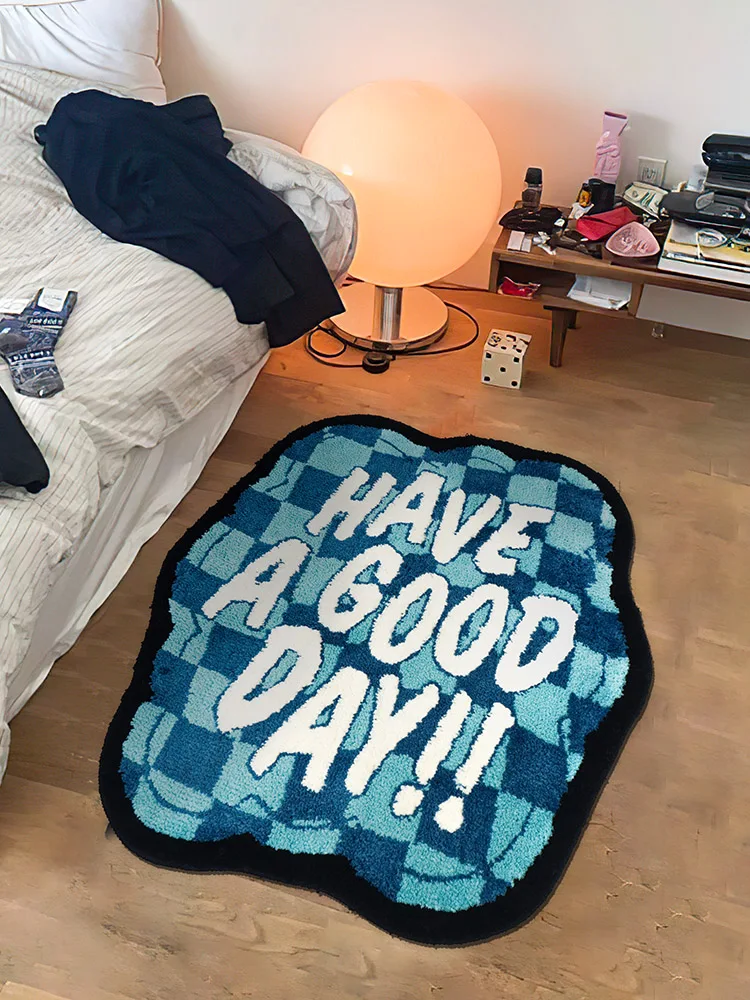 

Have a Good Day Area Rug For Living Room Bedroom Bedside Carpet Fashion Foot Mat Faul Wool Furry Floor Mat Non-slip