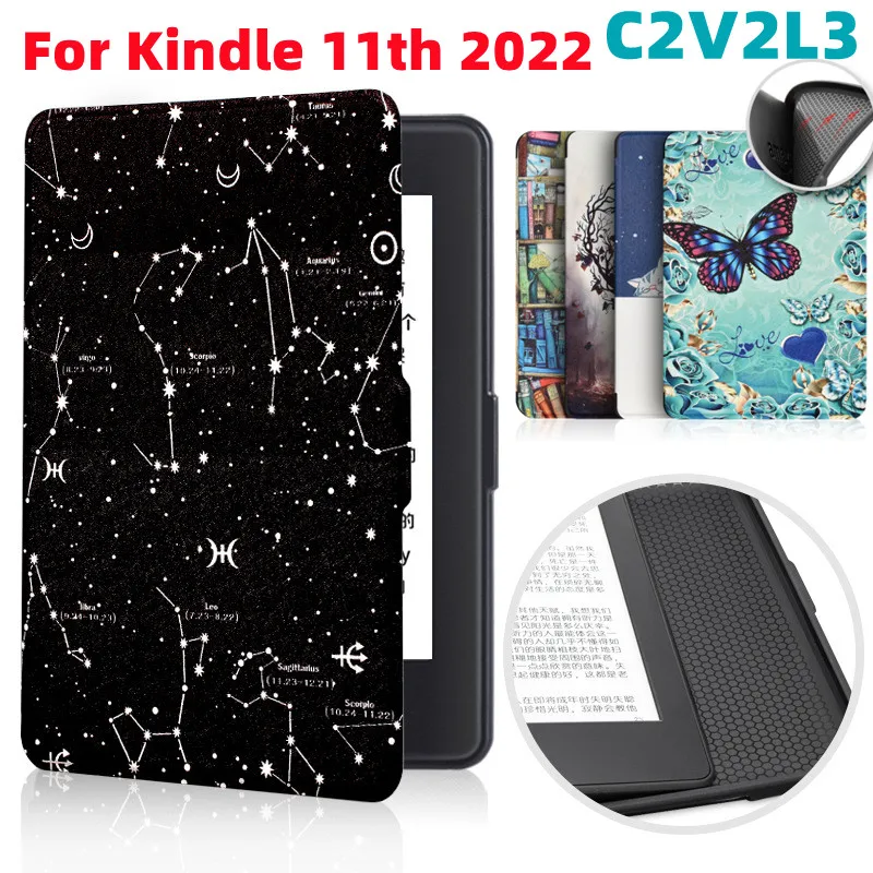 

For All-new Kindle 2022 Release 11th Case for 6Inch Kindle 11th Generation C2V2L3 Fashion E-book Funda Soft TPU Back Smart Cover