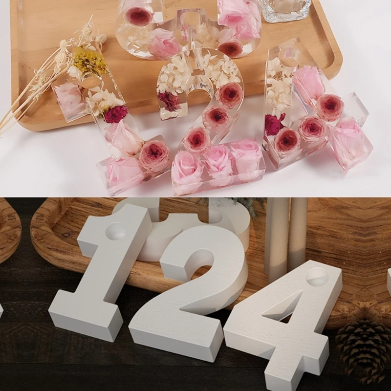 

DIY Numbers Candlestick Silicone Mold Candle Holder Gypsum Resin Mold Handmade