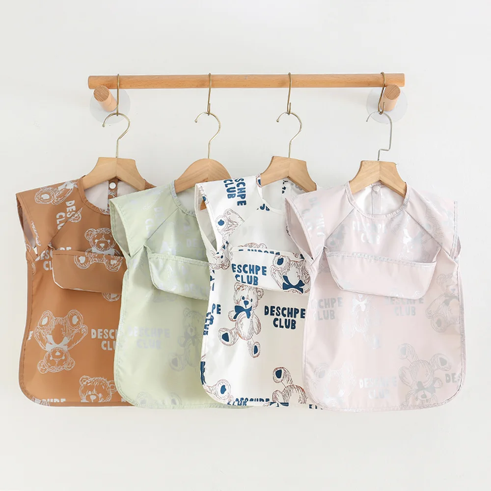 

Baby Items Children's Pu Reverse Dressing Baby Eating Clothes Bib Super Soft Waterproof Baby Rice Pocket Anti-dirty Feeding