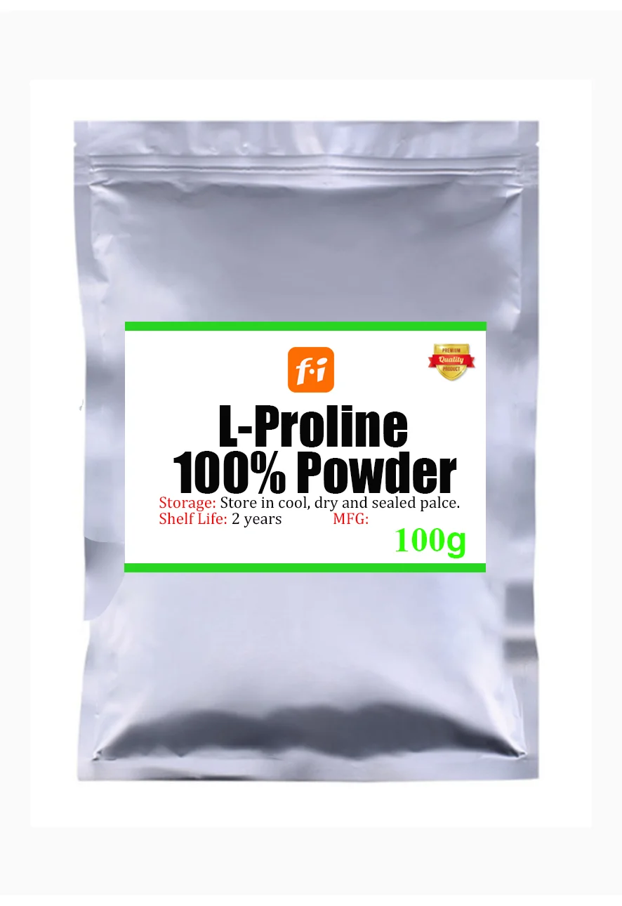 

100-1000g. Food grade L-proline nutritional fortifier