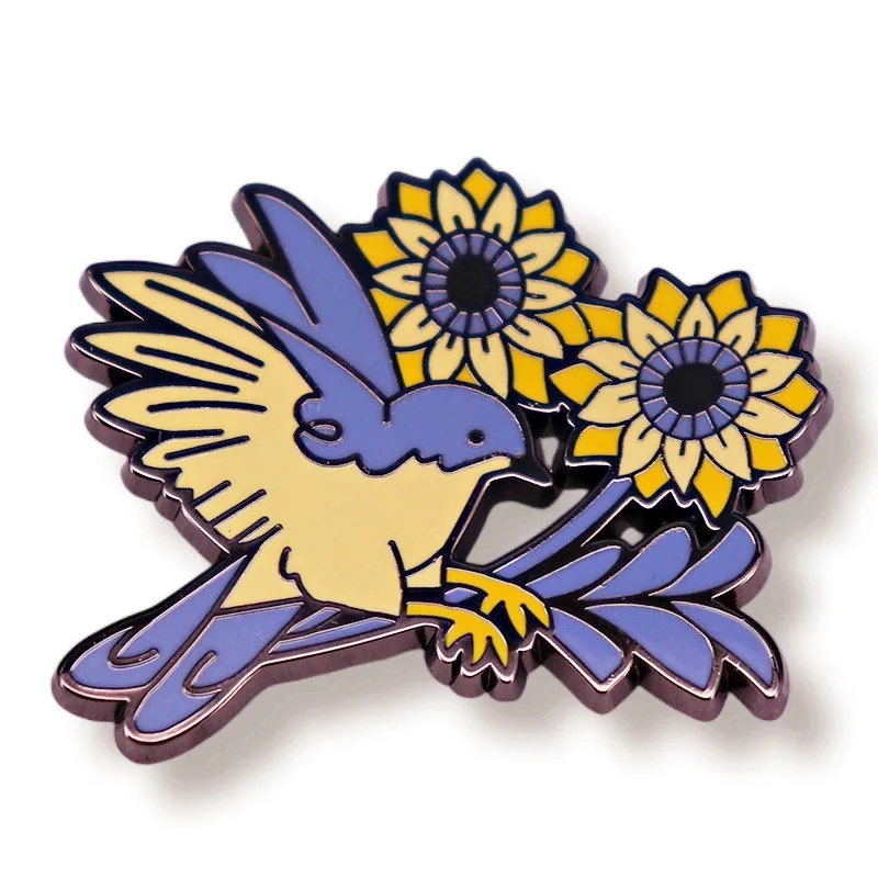 

Ukrainian Peace Dove Of Sunflower Hope Enamel Pin Brooch Metal Badges Lapel Pins Brooches for Backpacks Jewelry Accessories