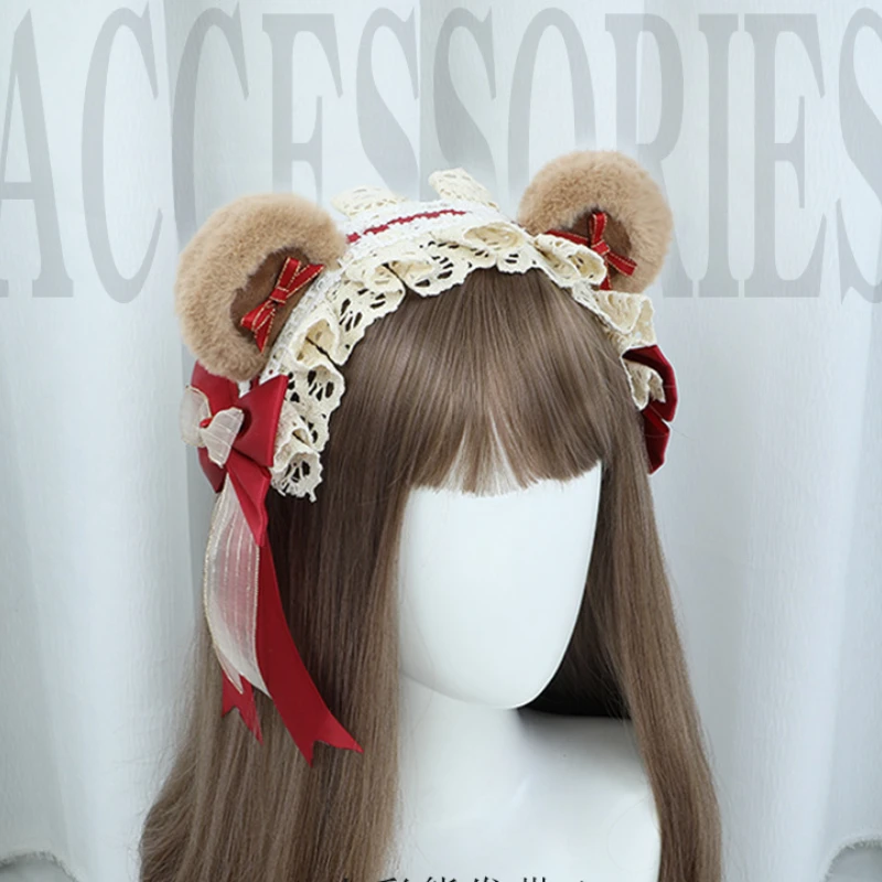 

Женская Кружевная повязка на голову, с темным бантом