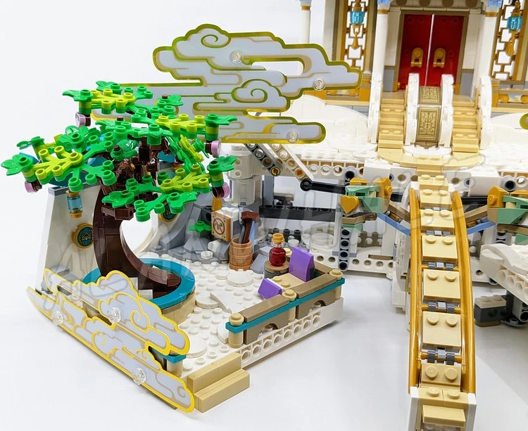 2433 шт. Monkie Kid Monkey The Heavenly Realms Chiese Palace Flat Peach Cloud 86994 Строительные блоки игрушки