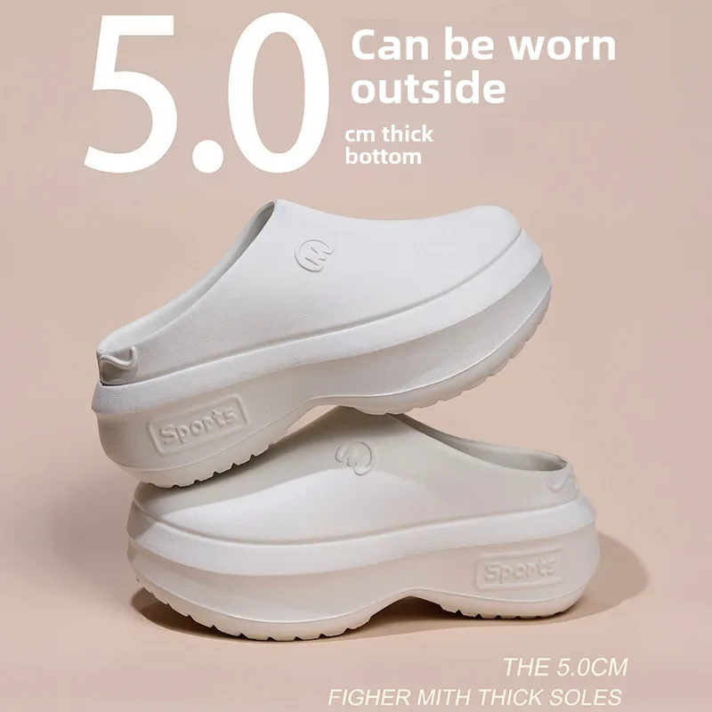 Сандалии женские на толстой подошве легкие Нескользящие высокий каблук кухонная