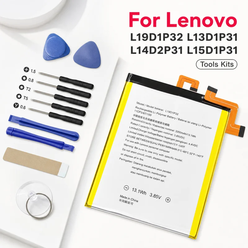 Фото Сменная батарея L15D1P31 L13D1P31 L19D1P32 L14D2P31 L19D1P31 для Lenovo Tab Pad M10 M8 2 3 7 X90 A3500 S5000 Pro с инструментом для замены №1