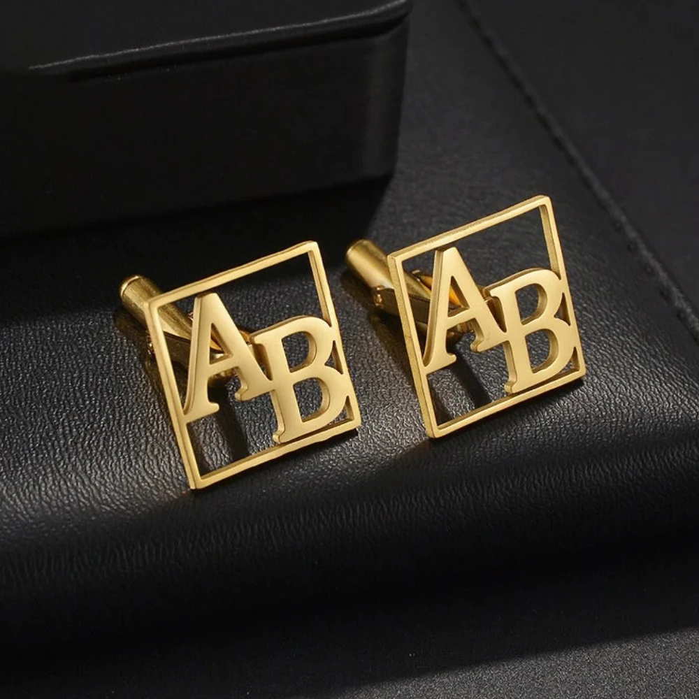 Запонки для мужчин и женщин персонализированные запонки с инициалом подарок