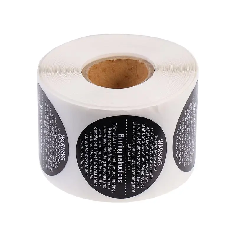 

500pcs Candle Warning Stickers Wax Melting Safety Warning Labels Decal