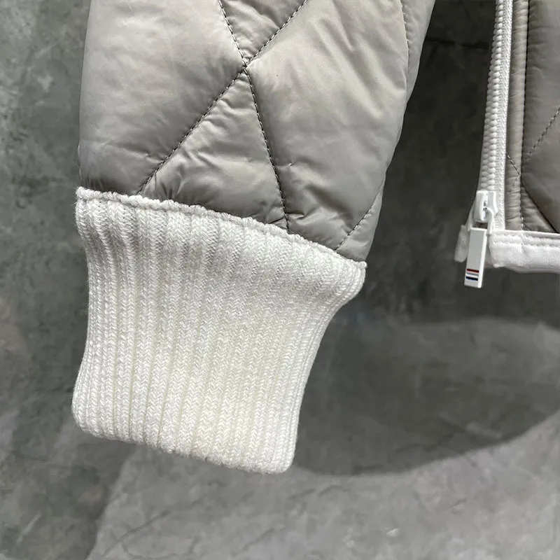 Jacket Loose Patchwork Winter 2021 New Pullover Striped Turn Downe Collar Thick Winter Casual Coat Cotton Clothes Men