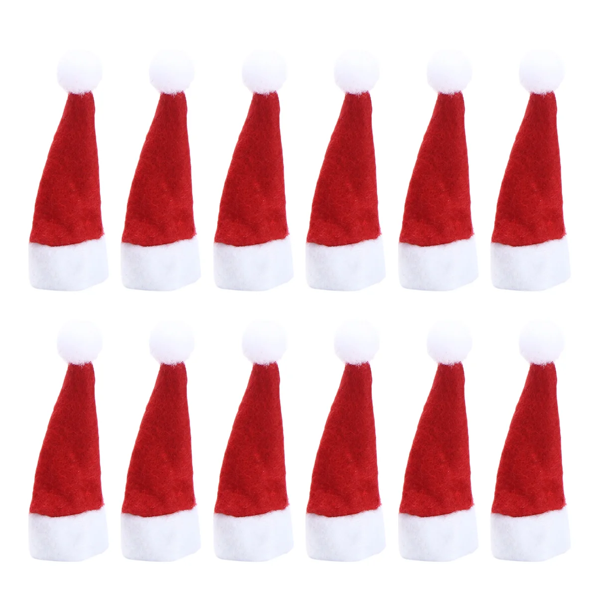

24pcs Mini Christmas Caps Lollipop Hats Decors Nonwoven Candy Packing Hats Christmas Supplies for Home Shop Store
